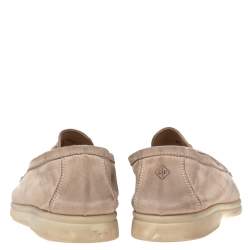 Pre Owned Loro Piana Beige Suede Summer Charms Walk  Loafers Size 41