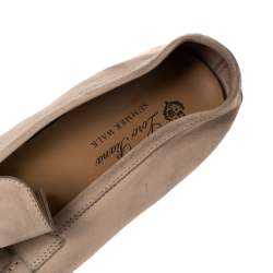 Pre Owned Loro Piana Beige Suede Summer Charms Walk  Loafers Size 41