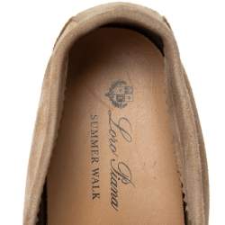Pre Owned Loro Piana Beige Suede Summer Charms Walk  Loafers  Size 40