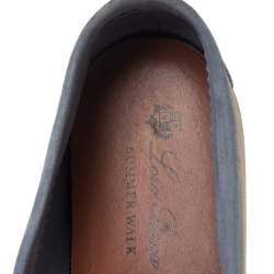 Pre Owned Loro Piana Blue Suede Summer Charms Walk  Loafers  Size 38.5