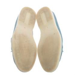 Pre Owned Loro Piana Light Blue Suede Summer Charms Walk Loafers Size 36