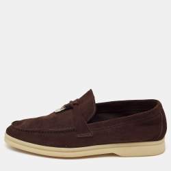 Pre Owned Loro Piana Brown Summer Charms Walk Loafers Size 35