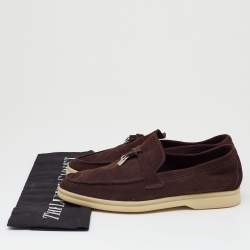 Pre Owned Loro Piana Brown Summer Charms Walk Loafers Size 35