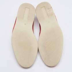 Pre Owned Loro Piana Coral Red Suede Summer Charms Walk Loafers Size 36