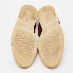 Pre Owned Loro Piana Burgundy Suede Summer Charms Walk Loafers Size 36.5