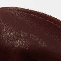 Pre Owned Loro Piana Burgundy Suede Summer Charms Walk Loafers Size 36.5