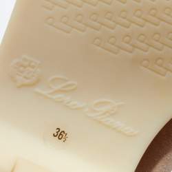 Pre Owned Loro Piana Beige Suede Summer Charms Walk Loafers  Size 36.5 