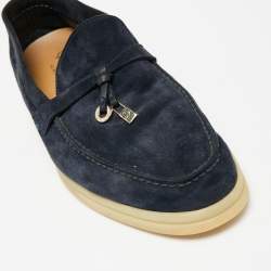 Pre Owned Loro Piana Blue Summer Charms Walk Loafers Size 36.5