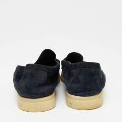 Pre Owned Loro Piana Blue Summer Charms Walk Loafers Size 36.5