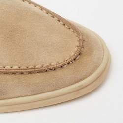 Pre Owned Loro Piana Beige Suede Summer Charms Walk Loafers Size 37.5