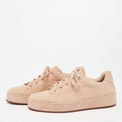 Pre Owned Loro Piana Pink Suede Nuages  Sneakers Size 37