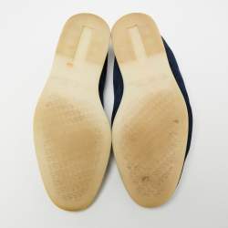 Pre Owned Loro Piana Navy Blue Suede Summer Charms Walk Slip On Loafers Size 40