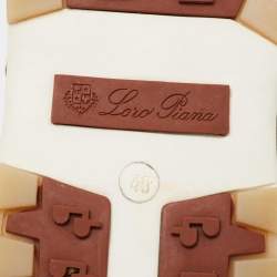 Pre Owned Loro Piana Olive Green Fabric And Suede Lace Up Sneakers Size 40