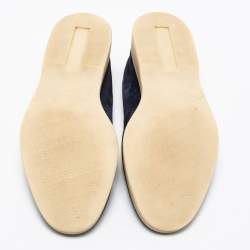 Pre Owned Loro Piana Navy Blue Summer Charms Walk Loafers Size 37