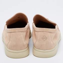 Pre Owned Loro Piana Beige Suede Summer Charms Walk Loafers Size 36
