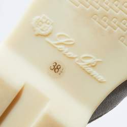 Pre Owned Loro Piana Grey Suede Babouche Charms Walk Mules Size 38.5