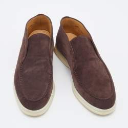 Pre Owned Loro Piana Brown Suede Open Walk Ankle Boots Size 36