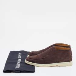 Pre Owned Loro Piana Brown Suede Open Walk Ankle Boots Size 36