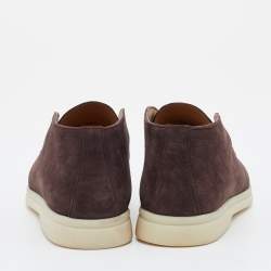 Pre Owned Loro Piana Brown Suede Open Walk Ankle Boots Size 36
