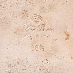 Pre Owned Loro Piana Brown Leather Crisscross Espadrille Sandals Size 38.5