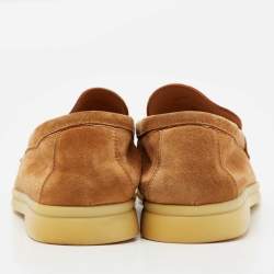 Pre Owned Loro Piana Light Brown Suede Summer Charms Walk Loafers Size 36