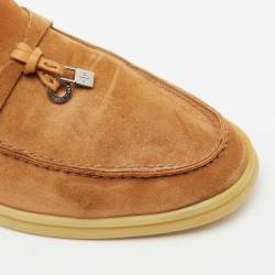 Pre Owned Loro Piana Light Brown Suede Summer Charms Walk Loafers Size 36