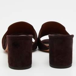 Pre Owned Loro Piana Brown Suede Summer Charms Sandals Size 35