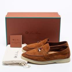 Pre Owned Loro Piana Brown Suede Summer Charms Walk Loafers Size 36