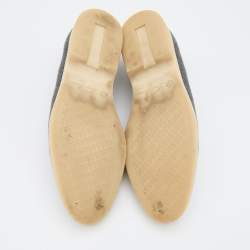 Pre Owned Loro Piana Grey Knit Fabric Open Walk Ankle Boots Size 39.5