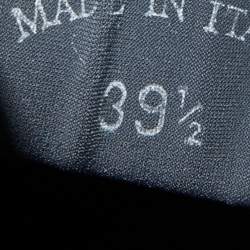 Pre Owned Loro Piana Grey Knit Fabric Open Walk Ankle Boots Size 39.5