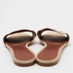 Loro Piana Beige Suede Summer Charms Flat Slides Size 39.5