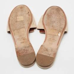 Loro Piana Beige Suede Summer Charms Flat Slides Size 39.5