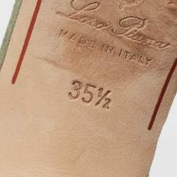 Pre Owned Loro Piana Green Suede Summer Charms Walk Slides Size 35.5