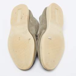 Pre Owned Loro Piana Green Suede Summer Charms Walk Loafers Size 36