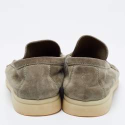 Pre Owned Loro Piana Green Suede Summer Charms Walk Loafers Size 36