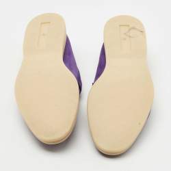 Pre Owned Loro Piana Purple Suede Summer Charms Walk Loafers Size 38