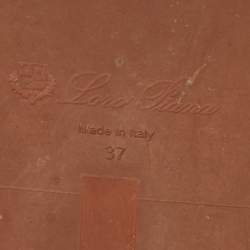 Pre Owned Loro Piana Yellow Leather Waikiki Flat Sandals Size 37