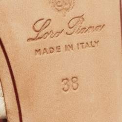 Pre Owned Loro Piana Multicolor Ostrich Leather and Leather Ankle Wrap Sandals Size 38