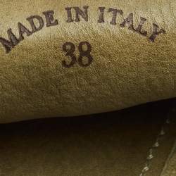 Pre Owned Loro Piana Green Suede Babouche Charms Walk Mules Size 38