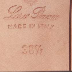 Pre Owned Loro Piana Navy Blue Suede Summer Charms Slide Sandals Size 38.5