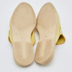 Pre Owned Loro Piana Yellow Leather Summer Charms Walk Babouche Loafers Size 38