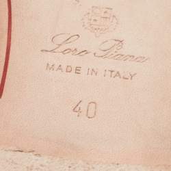 Pre Owned Loro Piana Pink Suede Summer Charms Flat Slides Size 40