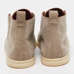 Pre Owned Loro Piana Beige Suede Namib Walk Ankle Boots Size 38