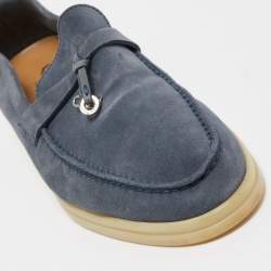 Loro Piana Grey Suede Summer Charms Walk Loafers Size 37