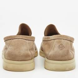 Pre Owned Loro Piana Beige Suede Summer Walk Loafers Size 37