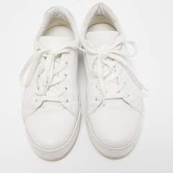 Pre Owned Loro Piana White Leather Nuages Sneakers Size 38