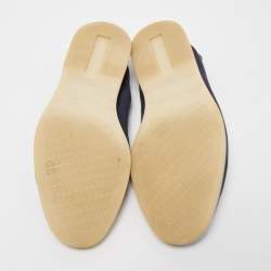 Pre Owned Loro Piana Navy Blue Suede Summer Walk Loafers Size 35