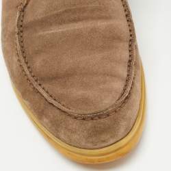 Pre Owned Loro Piana Brown Suede Open Walk Boots Size 37