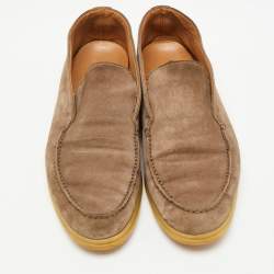 Pre Owned Loro Piana Brown Suede Open Walk Boots Size 37