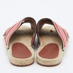 Loro Piana Multicolor Fabric Criss Cross Flat Espadrilles Size 38